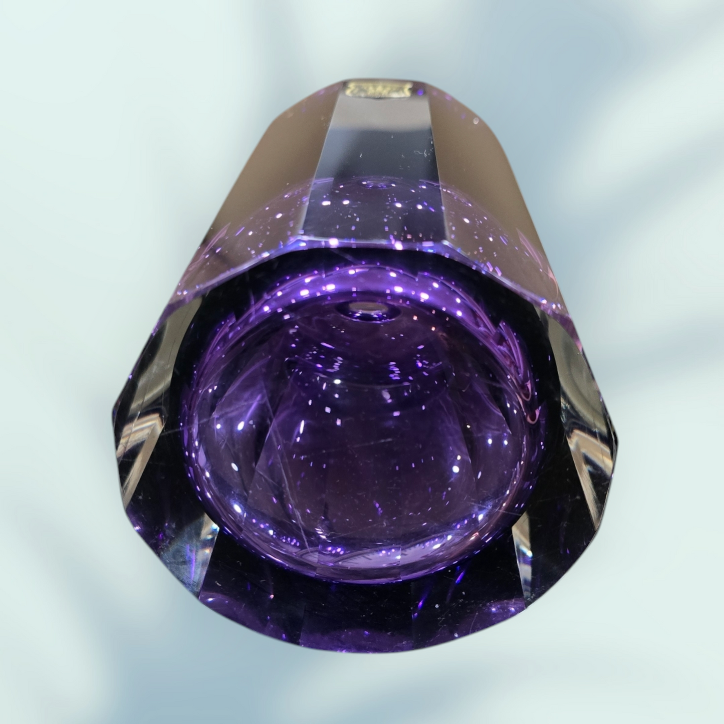 Vintage E&R Golden Crown Purple Crystal Decanter